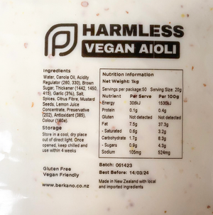 Harmless Aioli 1kg CLEARANCE DISCONTINUED DATED