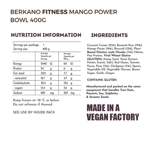 Berkano Fitness Mango Power Bowl - CLEARANCE DISCONTINUED 400gr
