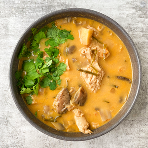 Vegan Tom Yum Soup with Harmless Chicken & Culley's No Fish Sauce
