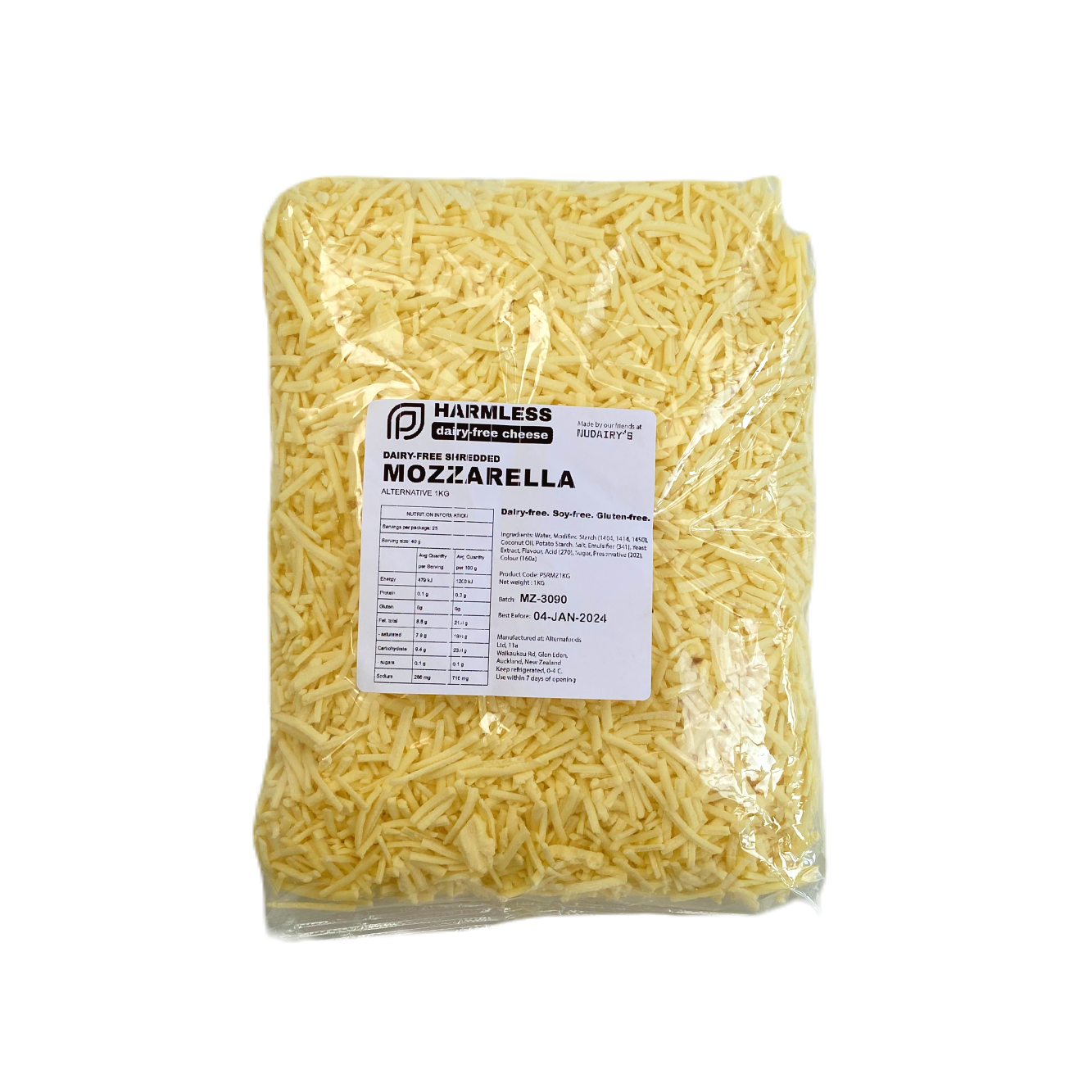 Harmless Dairy-Free Mozzarella Shredded 1kg