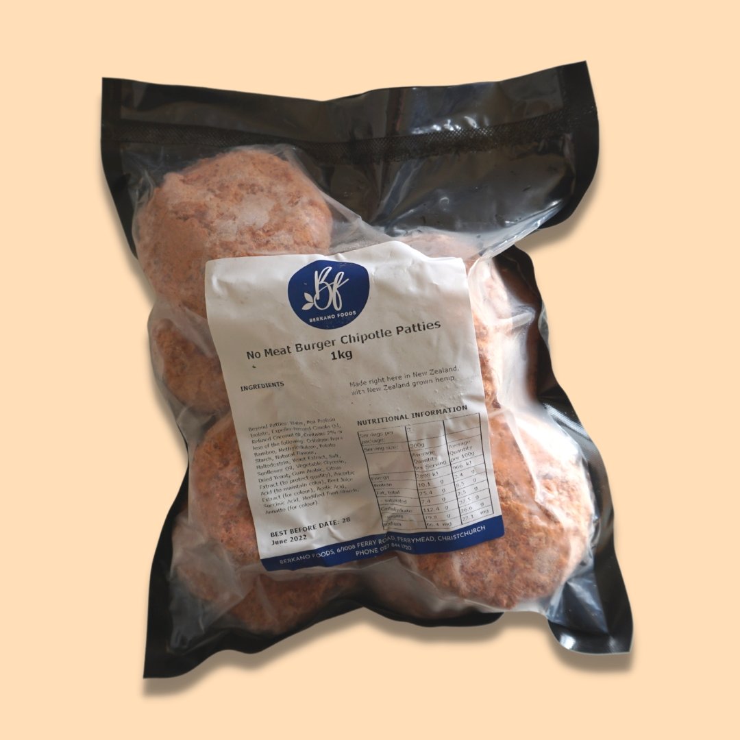 Smoky Chipotle Patties Bulk 1kg - Berkano Foods Ltd